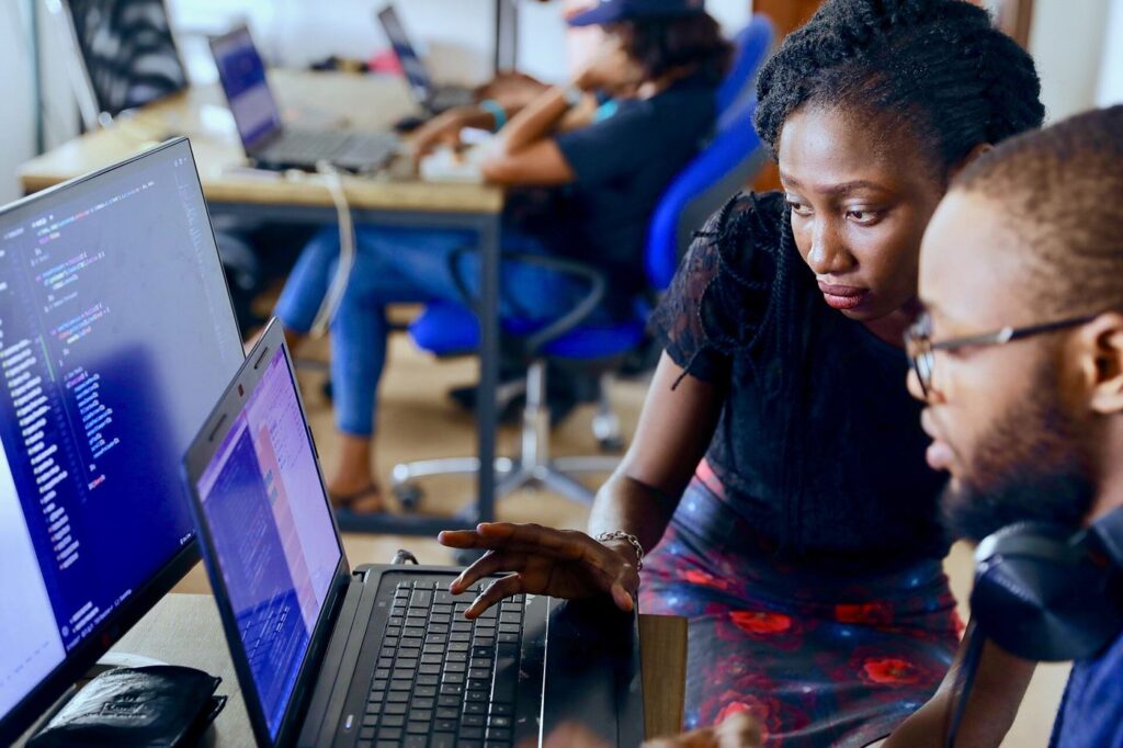 A developer reviewing code on screen